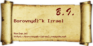 Borovnyák Izrael névjegykártya
